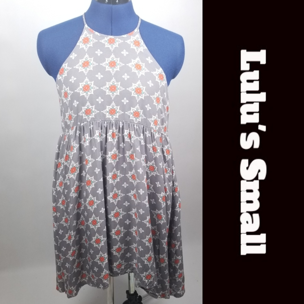 Lulu's Gray Tank Split Back Dress Small - image 1